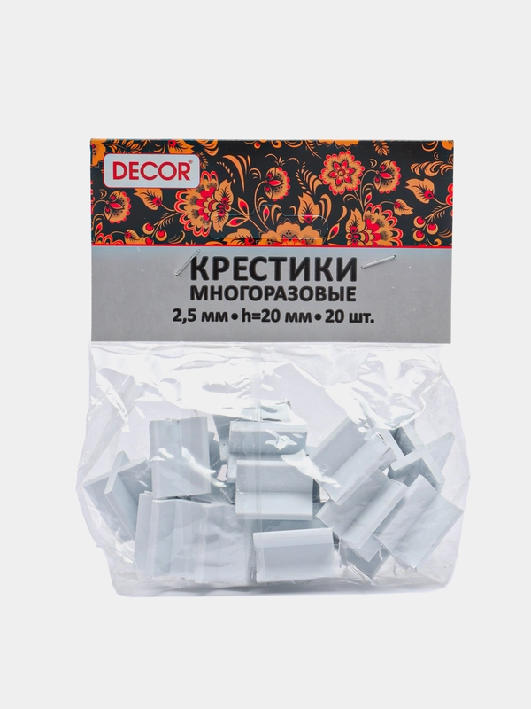Крестики для кафеля, многоразовые, 1,5-3 мм, 20 штук