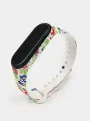 Зеленый ремешок с рисунком для Xiaomi Mi Band 3 / Mi Band 4, силиконовый, с принтом