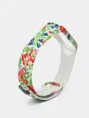 Зеленый ремешок с рисунком для Xiaomi Mi Band 3 / Mi Band 4, силиконовый, с принтом