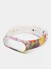 Оранжевый ремешок с рисунком для Xiaomi Mi Band 3 / Mi Band 4, силиконовый, с принтом