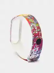 Оранжевый ремешок с рисунком для Xiaomi Mi Band 3 / Mi Band 4, силиконовый, с принтом