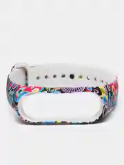 Багровый ремешок с рисунком для Xiaomi Mi Band 3 / Mi Band 4, силиконовый, с принтом