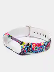 Багровый ремешок с рисунком для Xiaomi Mi Band 3 / Mi Band 4, силиконовый, с принтом