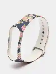 Фиолетовый ремешок с рисунком для Xiaomi Mi Band 3 / Mi Band 4, силиконовый, с принтом