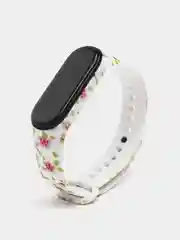Белый ремешок с рисунком для Xiaomi Mi Band 3 / Mi Band 4, силиконовый, с принтом