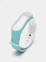 Бирюзовый ремешок с рисунком для Xiaomi Mi Band 3 / Mi Band 4, силиконовый, с принтом