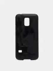 Серый металлик чехол чёрный с принтом + защитная плёнка для Samsung S5 / S5 Mini
