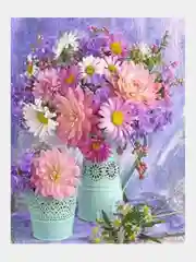 Алый алмазная мозаика без подрамника Цветы, Букет