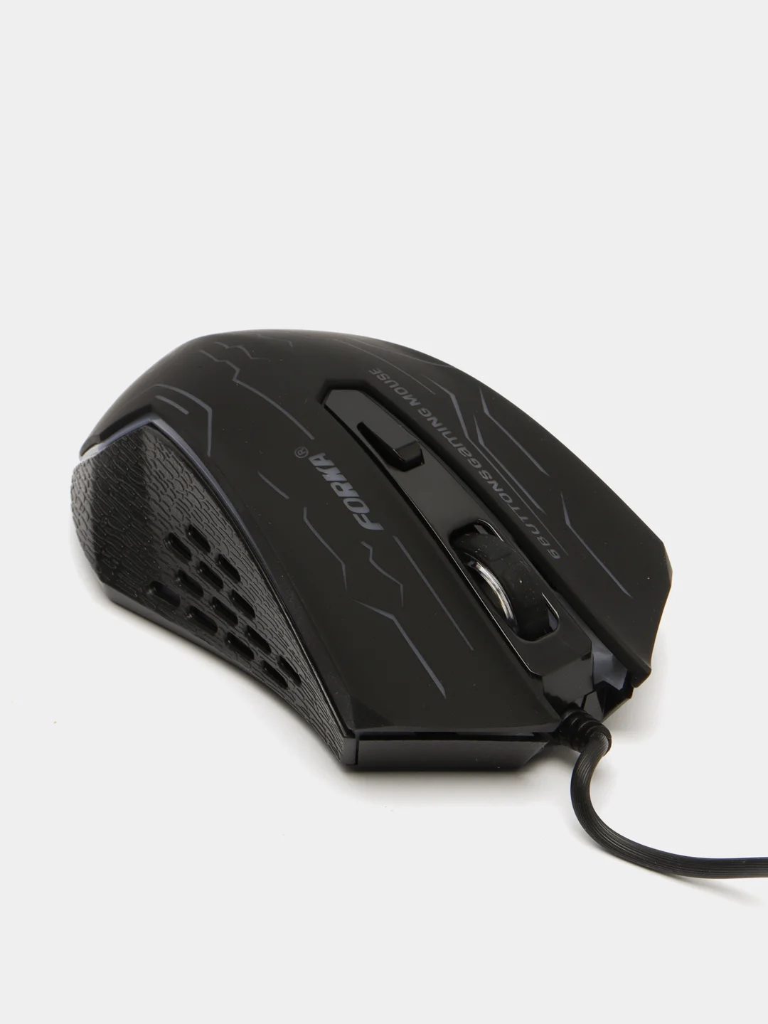 Угольный бесшумная проводная игровая компьютерная мышь Forka с RGB подсветкой, 6 кнопок