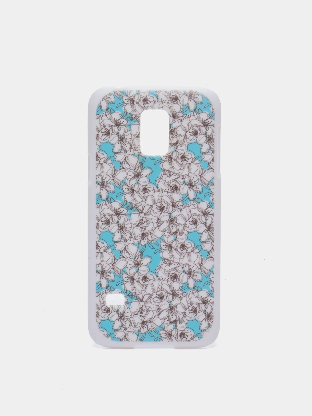Бежевый меланж чехол с принтом + защитная пленка для Samsung S5 mini