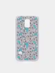 Бежевый меланж чехол с принтом + защитная пленка для Samsung S5 mini