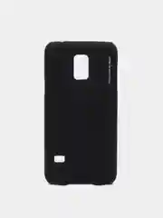 Серый меланж чехол чёрный с принтом + защитная плёнка для Samsung S5 / S5 Mini