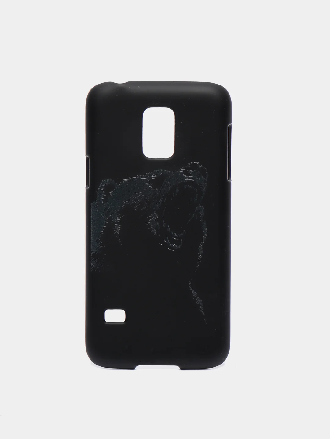 Серый чехол чёрный с принтом + защитная плёнка для Samsung S5 / S5 Mini