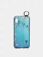 Голубой чехол для Samsung Galaxy A10, силиконовый, с кольцом и ремешком