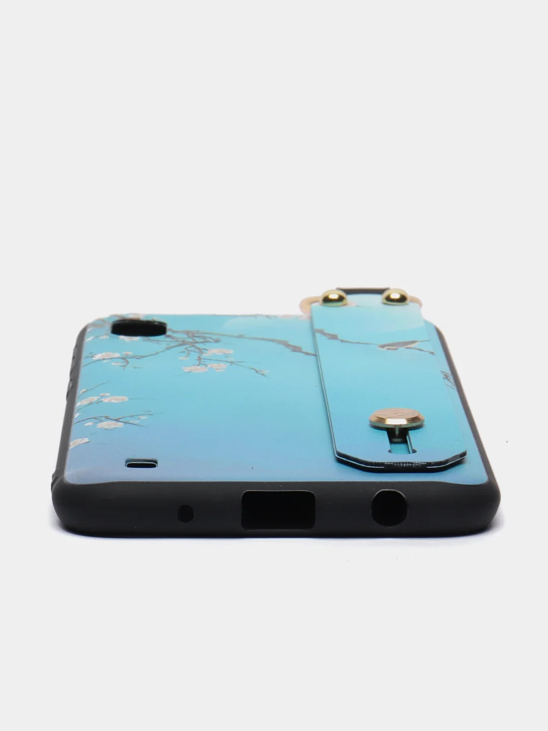 Голубой чехол для Samsung Galaxy A10, силиконовый, с кольцом и ремешком
