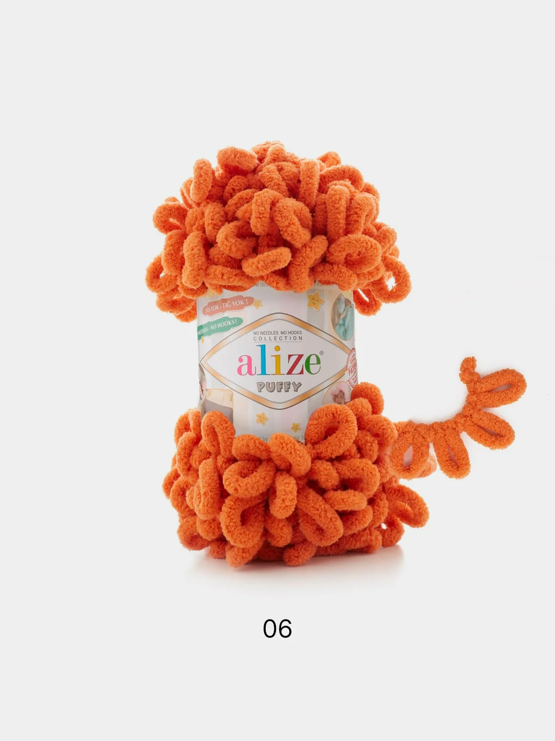 Оранжевый пряжа Alize Puffy 100% Микрополиэстер 100г 9м (Часть2)