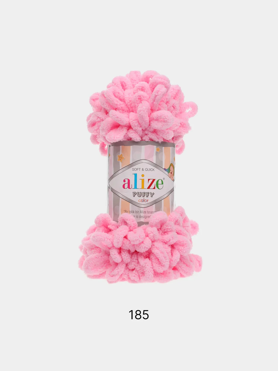 Розовый пряжа Alize Puffy 100% Микрополиэстер 100г 9м (Часть2)
