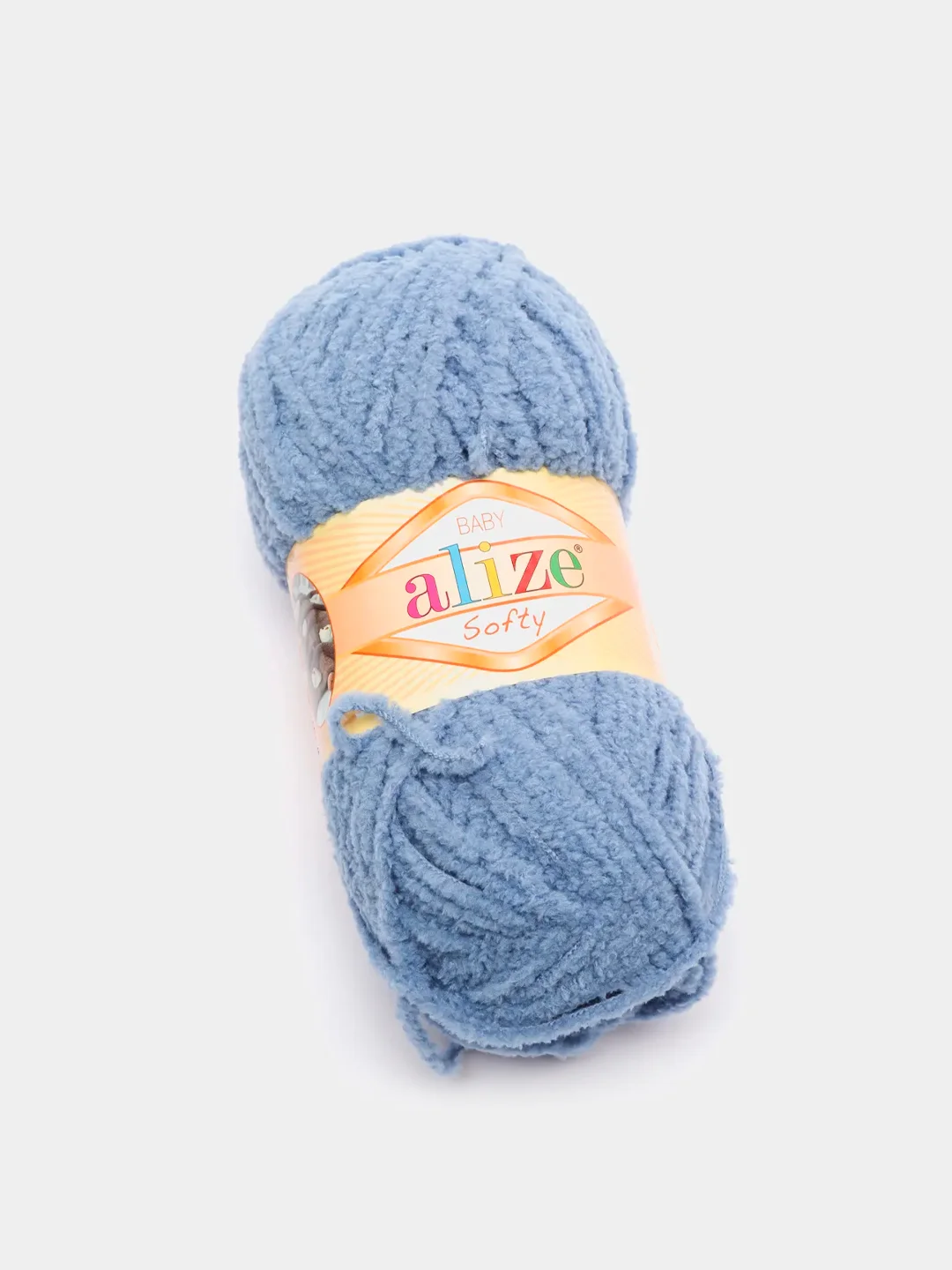 Синий меланж пряжа плюшевая Alize Softy 100% Микрополиэстер 50г 115м (Ализе софти велюровая)