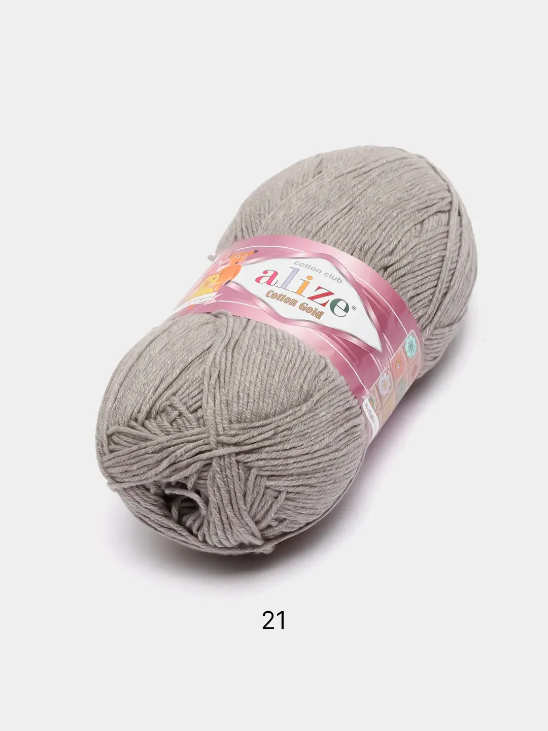 Серый пряжа Alize Cotton Gold 55% Хлопок 45% Акрил 100г 330м Ализе Коттон Голд