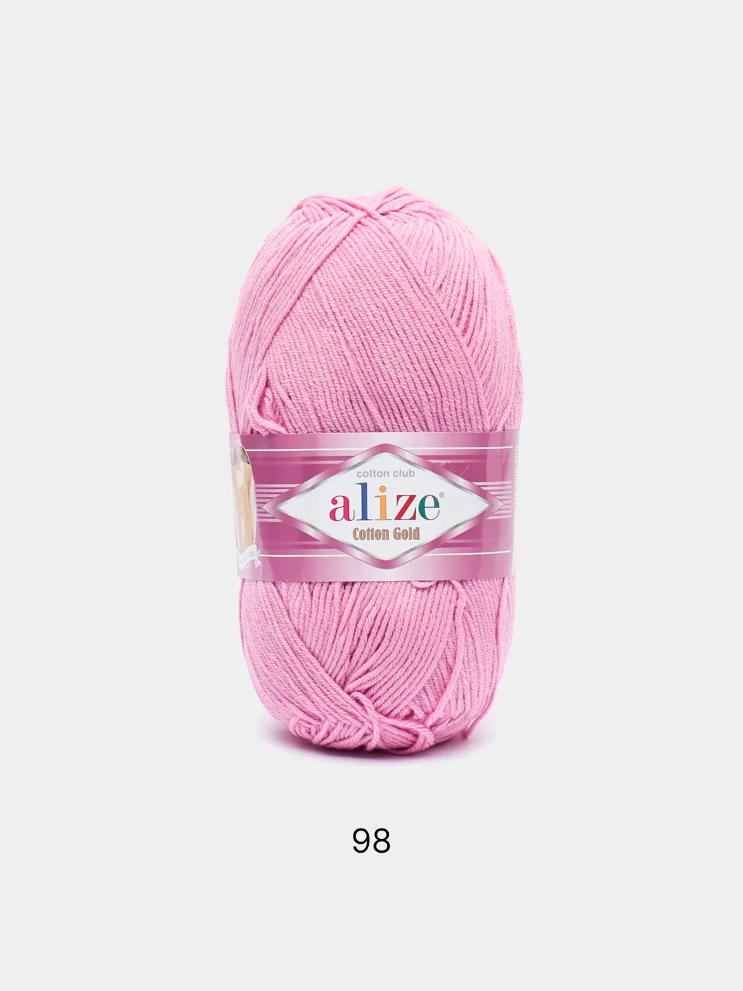 Тёмно-розовый пряжа Alize Cotton Gold 55% Хлопок 45% Акрил 100г 330м Ализе Коттон Голд