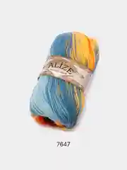 Светло-оранжевый пряжа Alize Angora Gold Batik 10% Мохер 10% Шерсть 80% Акрил 100г 550м
