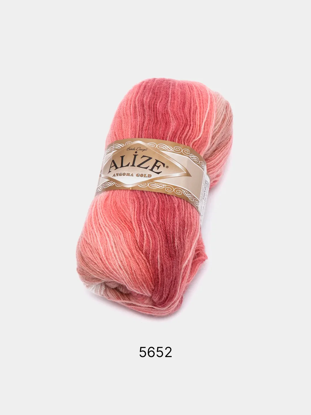 Коралловый меланж пряжа Alize Angora Gold Batik 10% Мохер 10% Шерсть 80% Акрил 100г 550м