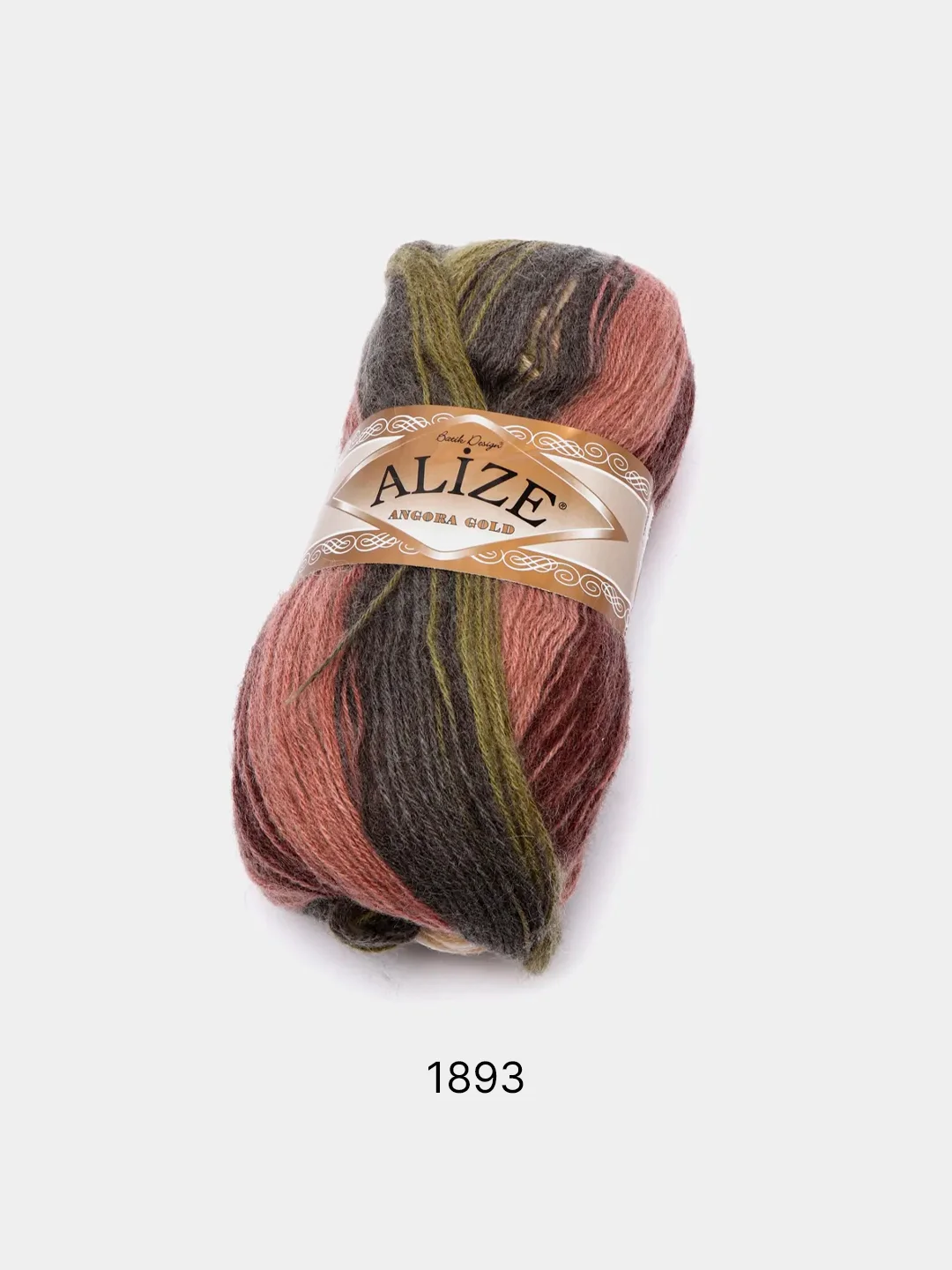 Шоколадный пряжа Alize Angora Gold Batik 10% Мохер 10% Шерсть 80% Акрил 100г 550м