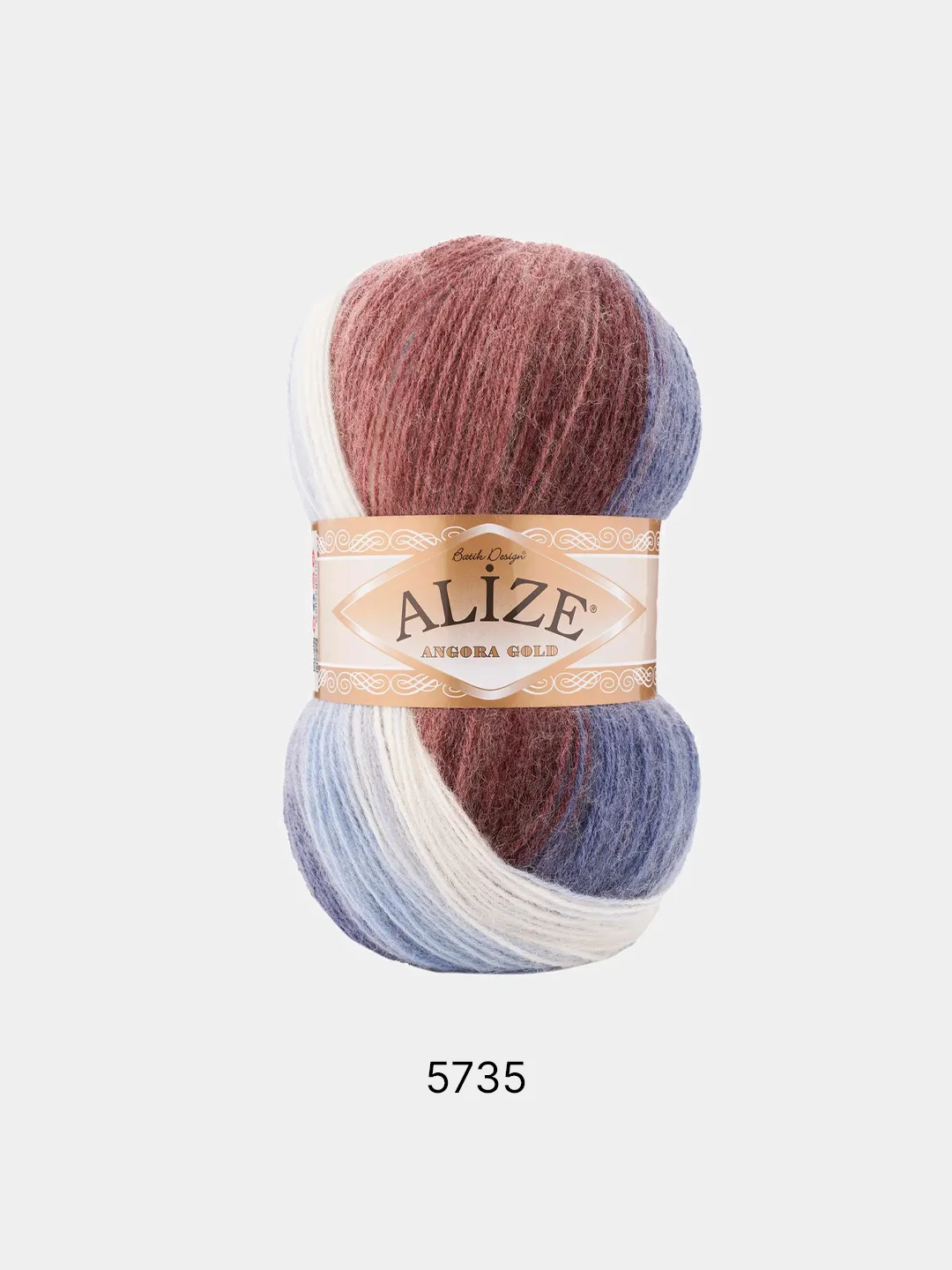 Лавандовый пряжа Alize Angora Gold Batik 10% Мохер 10% Шерсть 80% Акрил 100г 550м