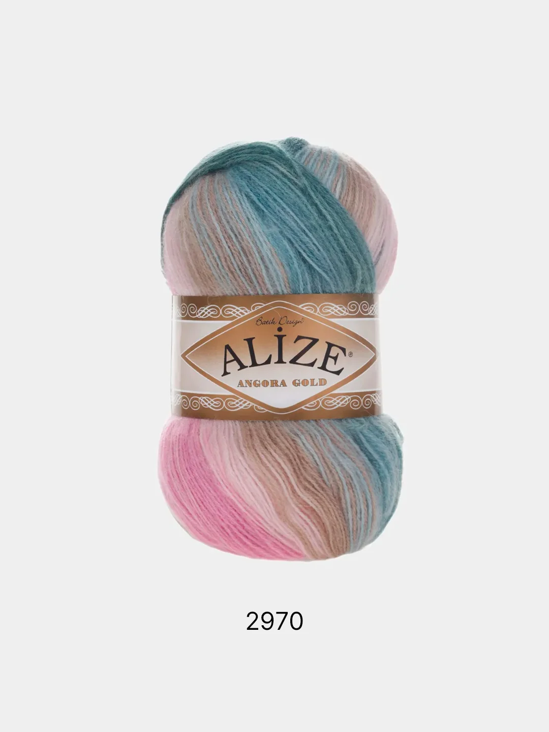 Бирюзовый пряжа Alize Angora Gold Batik 10% Мохер 10% Шерсть 80% Акрил 100г 550м