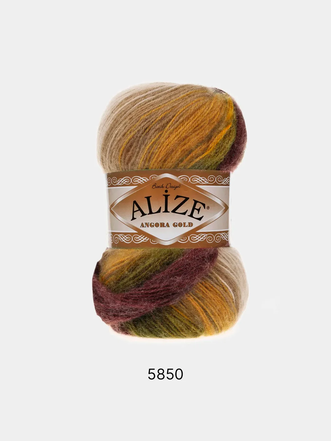 Горчичный пряжа Alize Angora Gold Batik 10% Мохер 10% Шерсть 80% Акрил 100г 550м