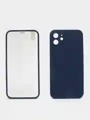 Темно-синий чехол Apple iPhone 12, 12 Pro, 12 Pro Max на 360 градусов с защитой экрана