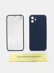 Темно-синий чехол Apple iPhone 12, 12 Pro, 12 Pro Max на 360 градусов с защитой экрана
