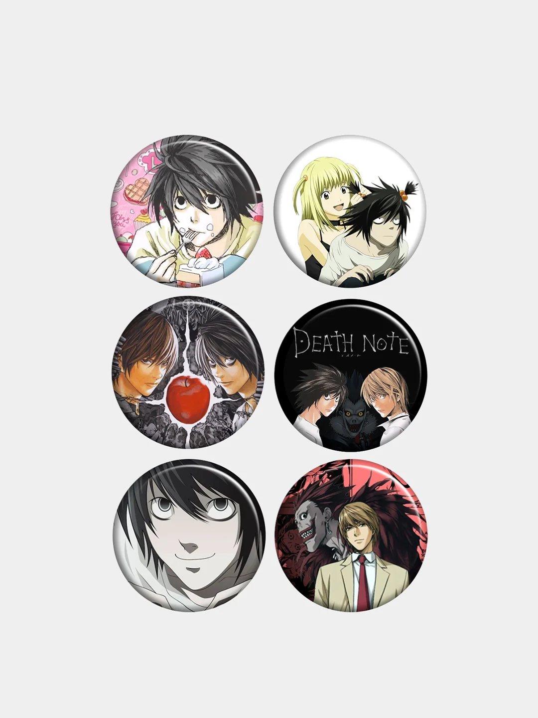 Бирюзовый значки "Тетрадь смерти", "Death Note", Ягами Лайт, Эл