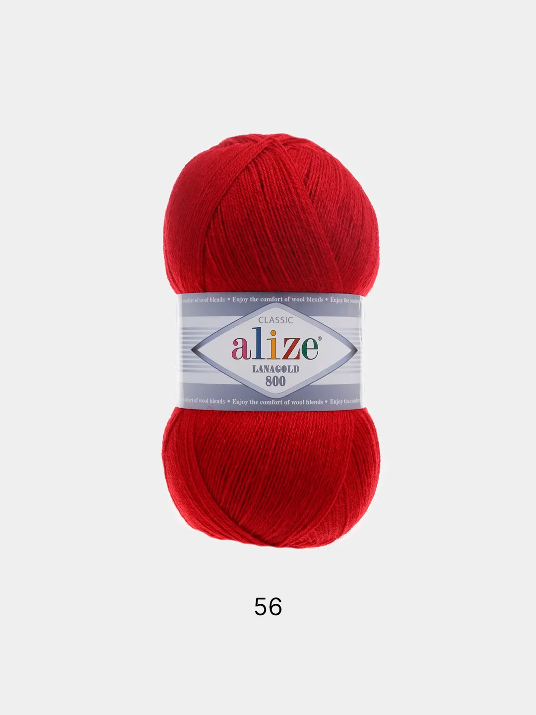 Красный пряжа Alize Lanagold 800 Акрил 51% Шерсть 49% 100г 800м