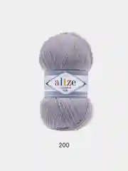 Серебряный пряжа Alize Lanagold 800 Акрил 51% Шерсть 49% 100г 800м