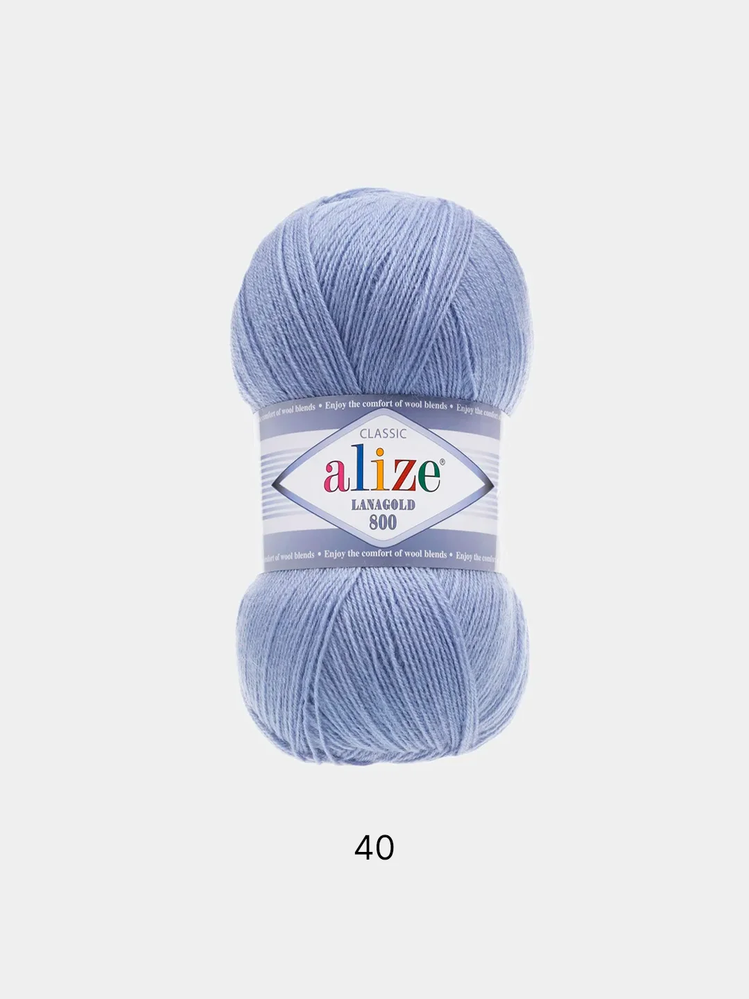 Голубой пряжа Alize Lanagold 800 Акрил 51% Шерсть 49% 100г 800м