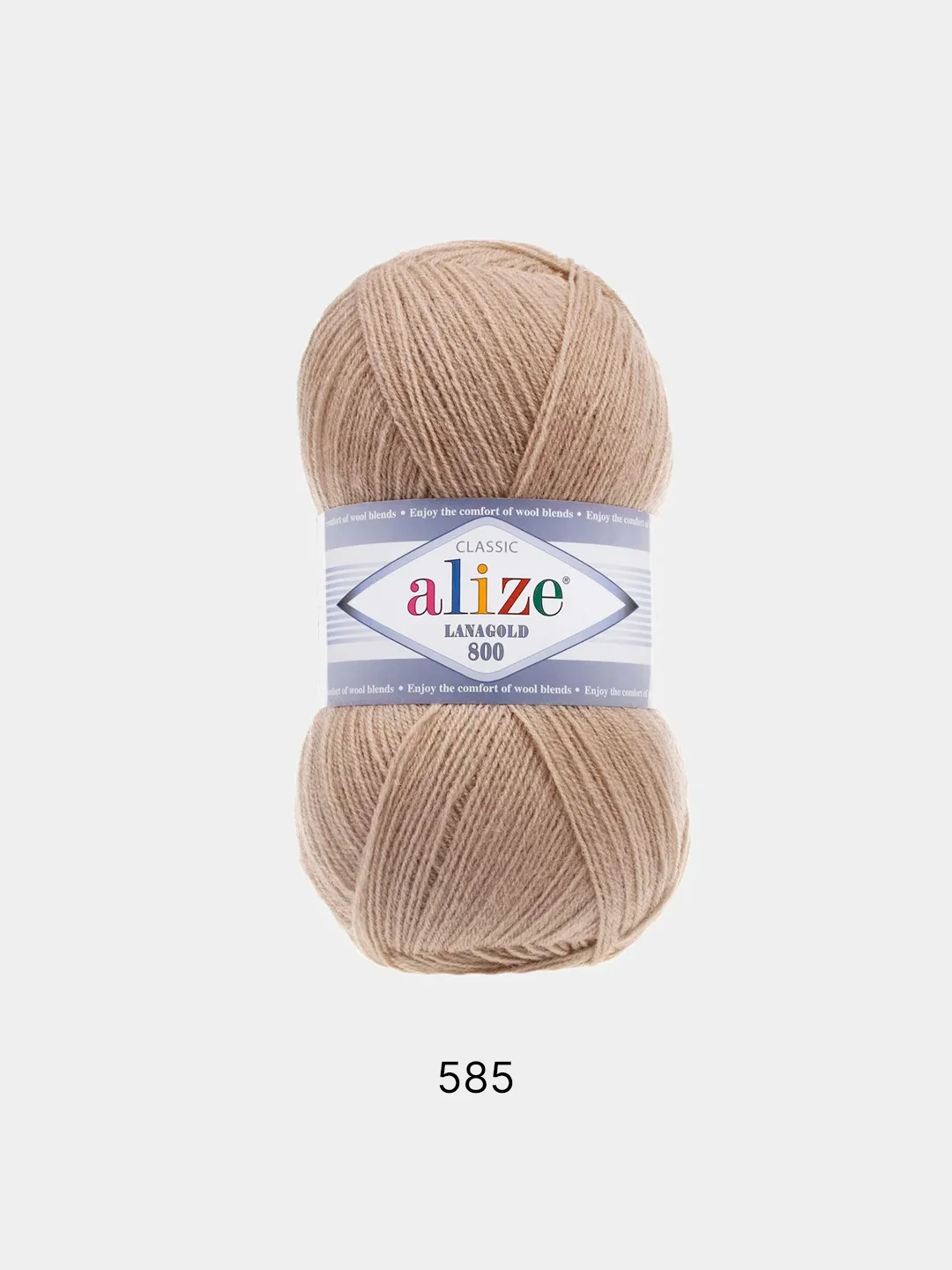Карамельный пряжа Alize Lanagold 800 Акрил 51% Шерсть 49% 100г 800м