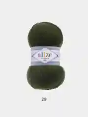 Зелёный хаки пряжа Alize Lanagold 800 Акрил 51% Шерсть 49% 100г 800м