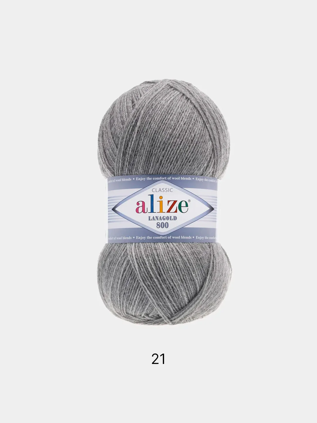 Серый пряжа Alize Lanagold 800 Акрил 51% Шерсть 49% 100г 800м