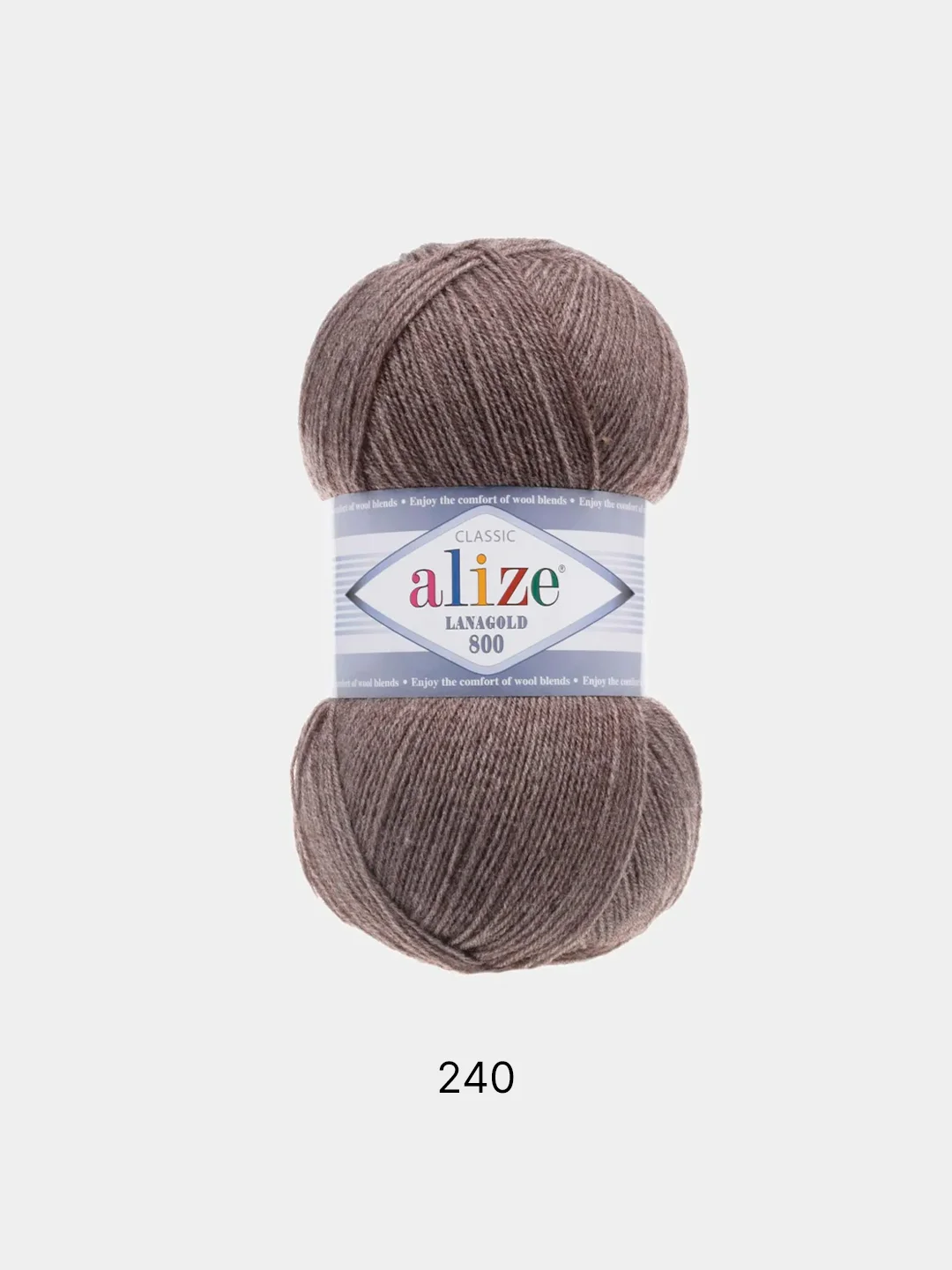 Шоколадный пряжа Alize Lanagold 800 Акрил 51% Шерсть 49% 100г 800м