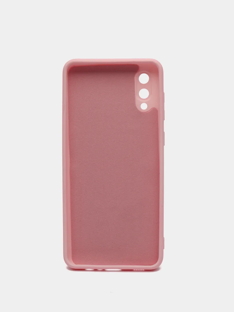 Розовый чехол Silicone Cover для Samsung Galaxy A02, силиконовый