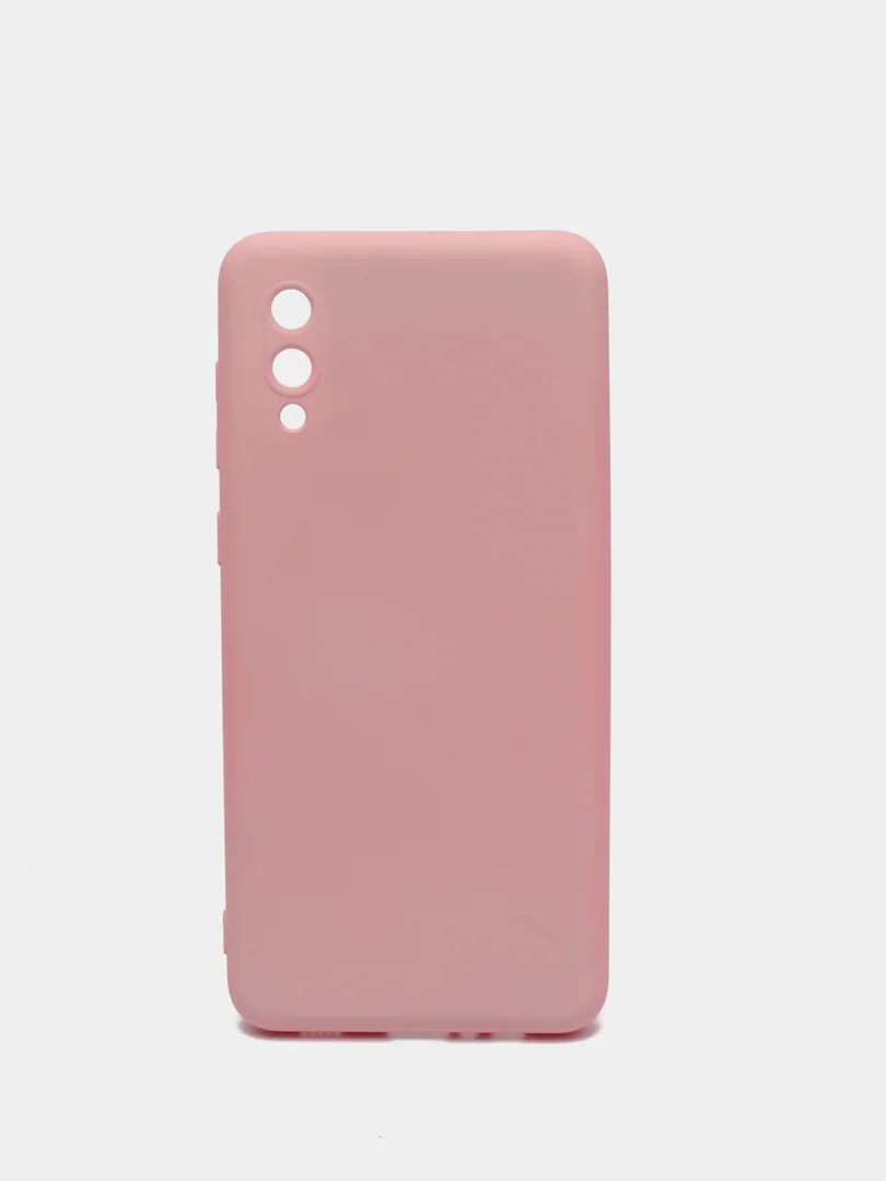 Розовый чехол Silicone Cover для Samsung Galaxy A02, силиконовый