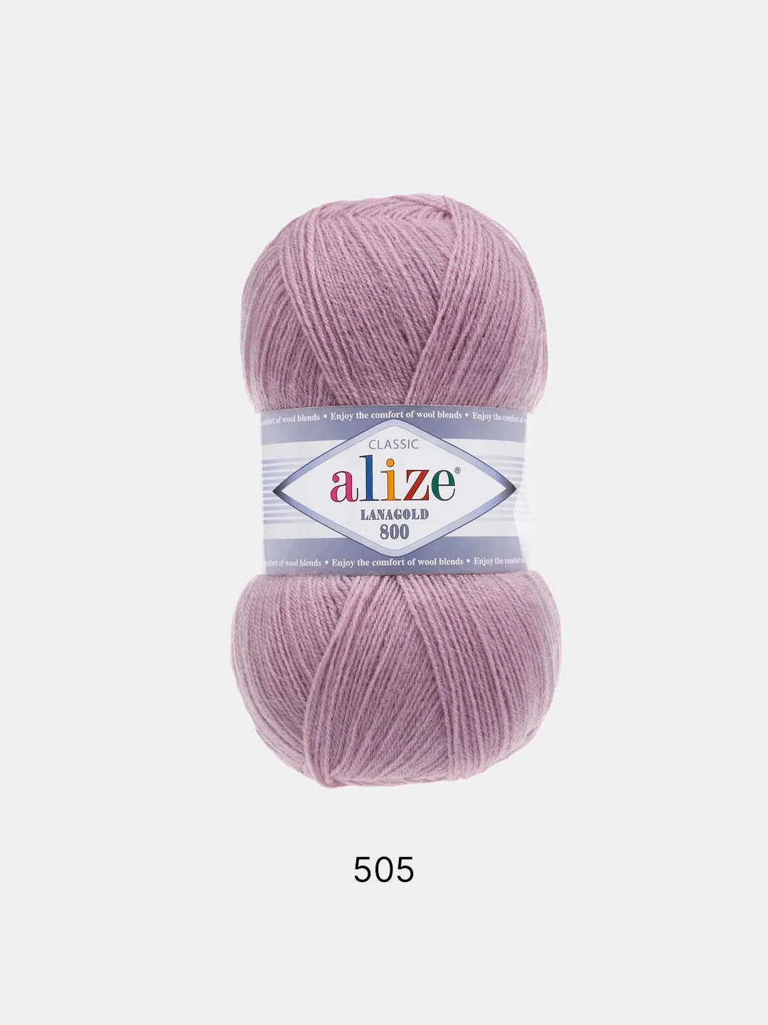 Сиреневый пряжа Alize Lanagold 800 Акрил 51% Шерсть 49% 100г 800м