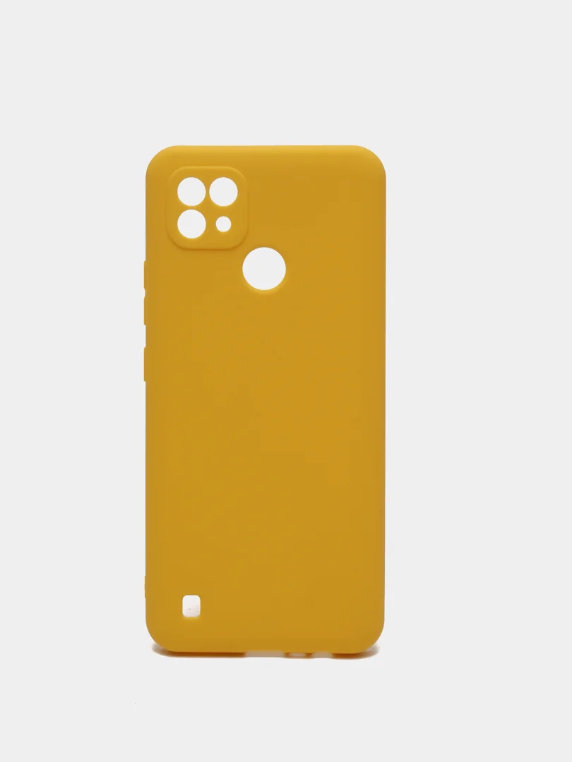 Желтый чехол для Realme C21 силиконовый матовый однотонный