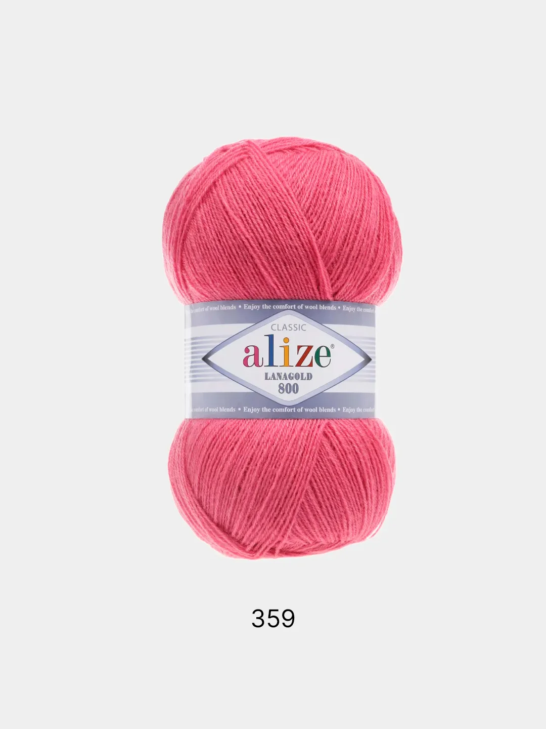 Тёмно-розовый пряжа Alize Lanagold 800 Акрил 51% Шерсть 49% 100г 800м