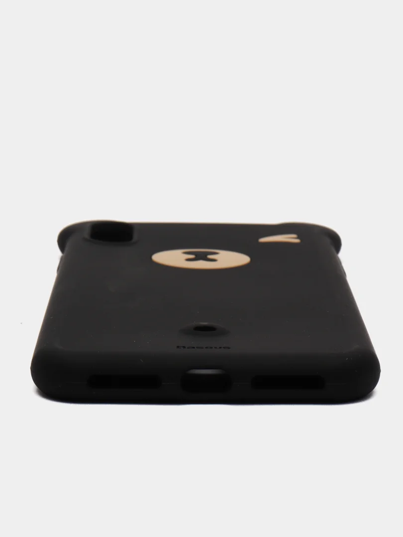 Черный чехол Baseus Bear Silicone Case Apple iPhone X, XS, XS Max с ремешком