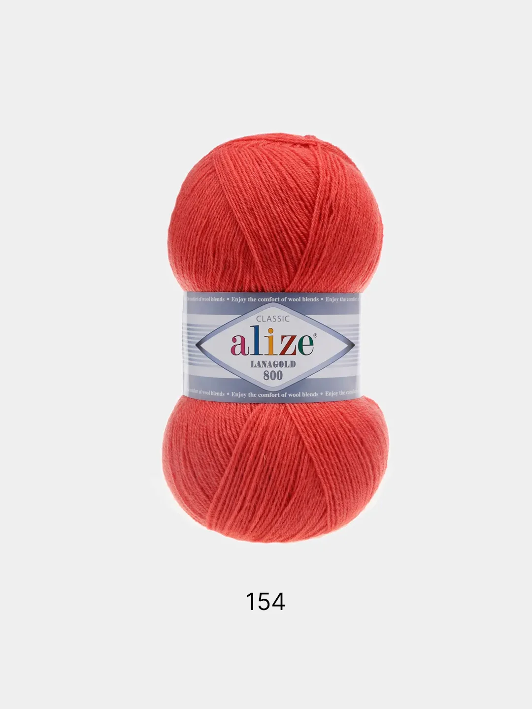 Коралловый пряжа Alize Lanagold 800 Акрил 51% Шерсть 49% 100г 800м