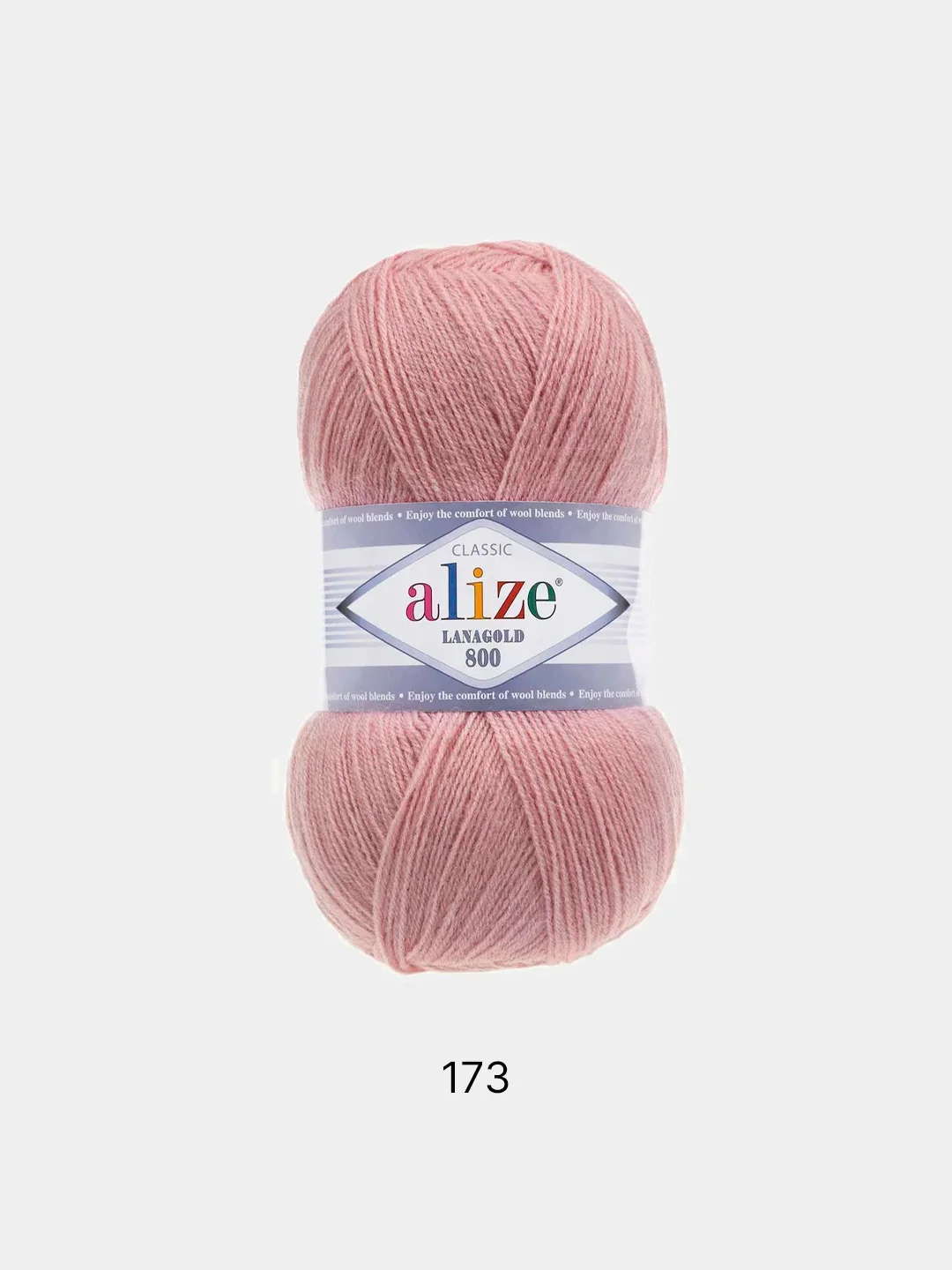 Коралловый меланж пряжа Alize Lanagold 800 Акрил 51% Шерсть 49% 100г 800м