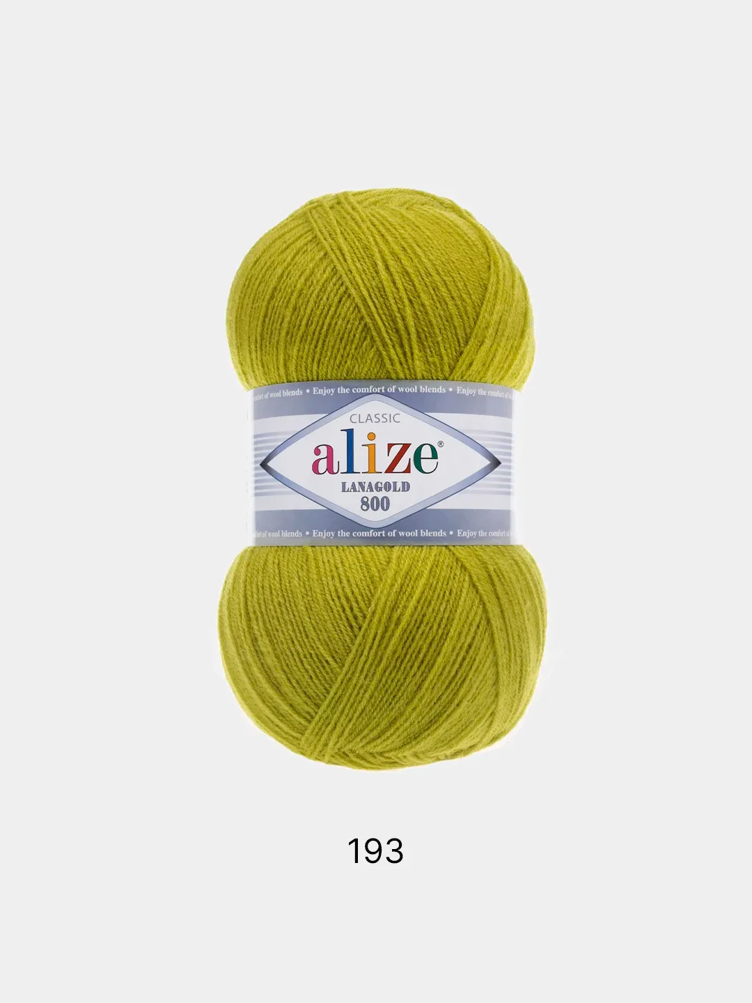 Оливковый пряжа Alize Lanagold 800 Акрил 51% Шерсть 49% 100г 800м