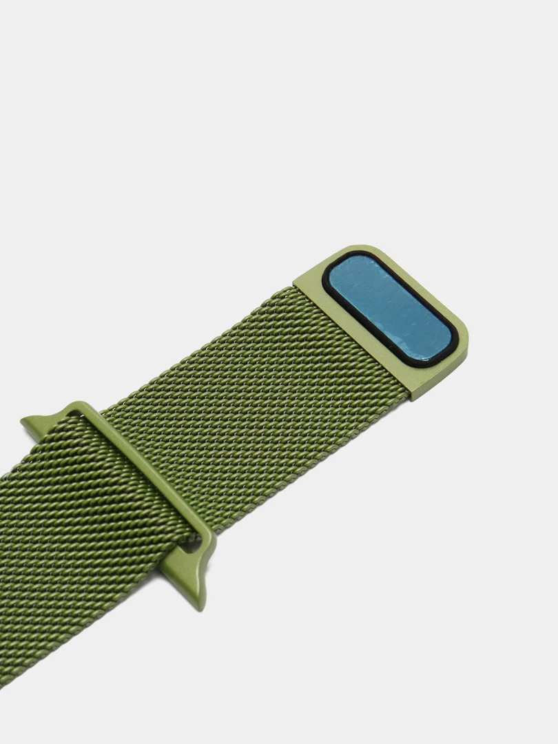 Зеленый ремешок Миланская петля Apple Watch 1, 2, 3, 4, 5, 6, SE, 7,  38, 40, 41, 42, 44, 45 мм